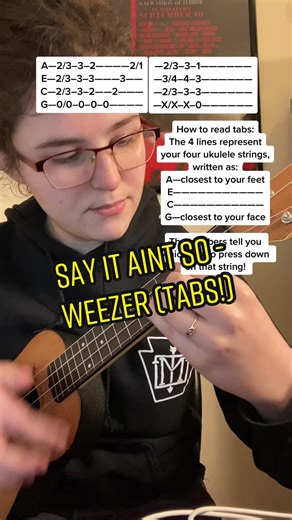 Play Weezer's Say It Aint So on Ukulele in 10 Seconds!