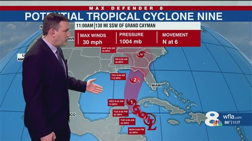 Potential Tropical Cyclone 9 to become hurricane as it moves into Gulf