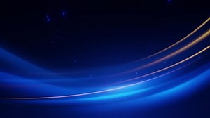 Abstract blue and gold light curves in space