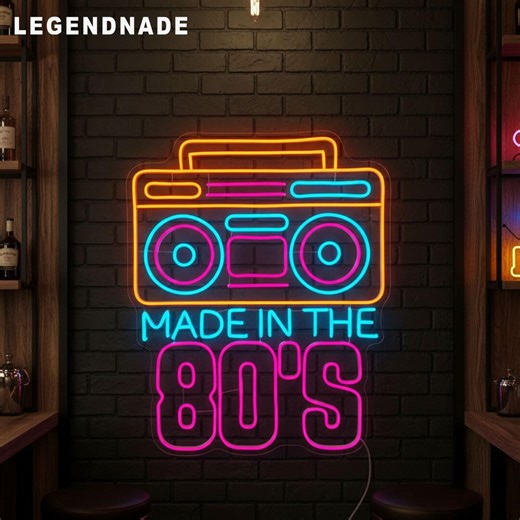 Made in the 80s Neon Sign, Retro Boombox Neon Light, 80s Wall Decor, Vintage Music Neon, Man Cave Bar Decor - Etsy Canada