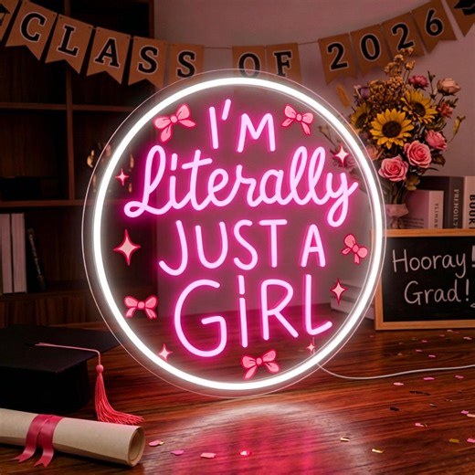 Csutom Girl Neon Sign: Class of 2026 LED Light | Coquette Bow Party Decor | Grad Photo Prop for 2026 Graduation - Etsy Australia