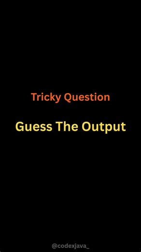 Code X Java on Instagram: "This Java interview question looks simple but confuses even experienced developers 😵‍💫 The real trick is understanding Integer comparison, the == operator, and Wrapper class behavior in Java 💥 👉 Can you guess the output correctly? 👉 Do you really know how Java handles Integers internally? 💬 Drop your answer in the comments ❤️ Like & Save this reel for Java interviews 📌 Follow for more tricky Java output questions #Java #JavaInterview #GuessTheOutput #viral #java