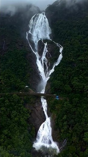 Dudhsagar Waterfall #shortsfeed #nature #waterfall #naturelovers #shortsviral #hills