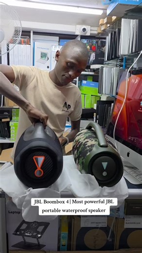JBL Boombox 4 Price in Kenya 2025, Full SpecsConnectivity: Bluetooth v5.4 with Auracast™ Speaker System: 7-Driver System (2 x 5″ Woofers, 2 x 0.75″ Tweeters, 3 x Passive Radiators) Battery:Up to 34 hours (28 hours standard 6 hours with Playtime Boost) Powerbank:Yes (Charges external devices via USB-C) IP Rating:IP68 (Superior dust and water resistance) HD Audio:Lossless Audio Playback (via USB-C connection to a compatible device) Multi-Speaker Link: Auracast™ (Replaces PartyBoost for multi-speak