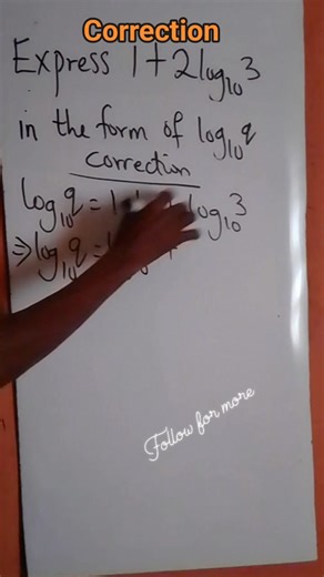#Correction on previous question on #logarithms . | Maths class with Mrs Felicia Akanmen