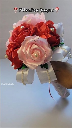 DIY Aesthetic Rose Bouquet🌹🎀 | How to Make Ribbon Flowers