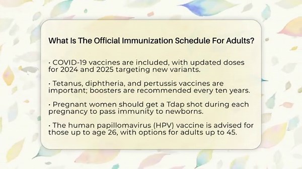 What Is The Official Immunization Schedule For Adults? - Smart Steps to Wellness