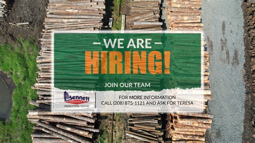 Bennett Lumber Products in Princeton, ID is seeking full-time entry level team members. No experience required. Great opportunity to learn, grow, and promote quickly! Must be 18 with a valid driver’s license. We offer competitive pay, health/dental insurance, paid holidays & vacation, 401(k) with match, and more. Apply in person at 3759 Highway 6, Princeton, ID by 4 p.m. on Friday, August 22, 2025, or until filled. Bennett Lumber is an Equal Opportunity Employer and a drug-free workplace. | Dail