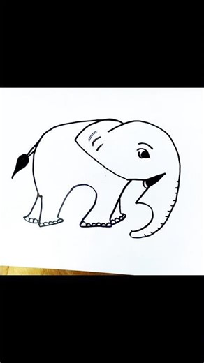 How to draw cute elephant 🐘 step by step for beginners with colour #animaldrawing #shorts