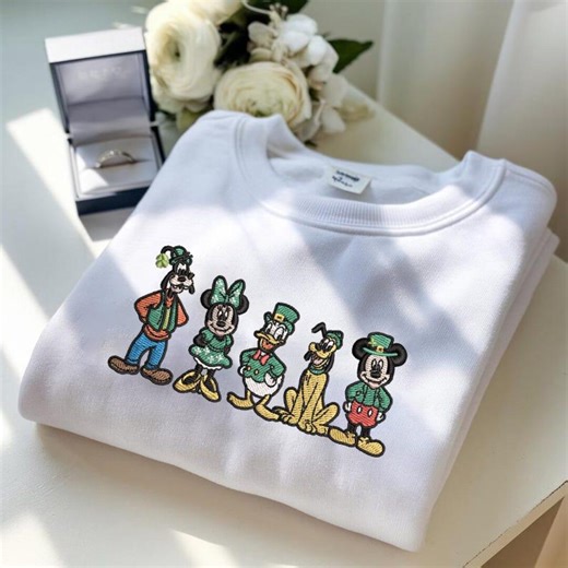 Cartoon Friends Embroidery Design Bundle, Cute Cartoon Character Embroidery Set, Lucky Green Outfit Embroidery Pattern - Etsy