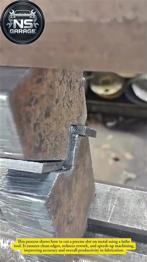 Perfect Metal Slot Cutting on Lathe | Clean & Precise Machining Trick#mechanic #shorts