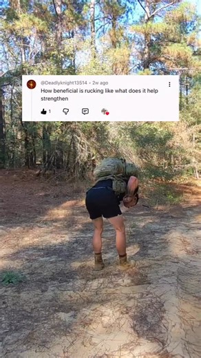🤔 A lot of people ask what rucking actually does for you. First of all, it’s not just “walking with weight.” Very important to make that clear right off the bat. Rucking is controlled stress on the body that builds functional and useful fitness. Rucking strengthens your legs, glutes, core, back, and shoulders all at once. Every step under load forces your body to stabilize, brace, and move efficiently. That carries over to lifting, running, work capacity, and real-world tasks. It builds enduran