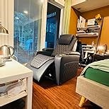 Chic Top Grain Leather Home Theater Seating Power Headrest Recling Movie Gaming Recliner Sofa with 7 Colors Ambient Lighting, Golden Cup Holder Carbon Fiber Tray Table Row of 6 Black