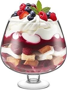 170oz Trifle Bowl Glass Large Round Serving Footed Bowl Dessert Bowl Trifle Dish Dessert Display with Pedestal for Ice Cream Cake Pastries Salad Fruit