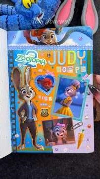 ASMR journal Judy Hopps Zootopia 2🦊🐰🐍🚓🗂️| #disney #asmr #diy #journal #fypシ #art #scrapbooking