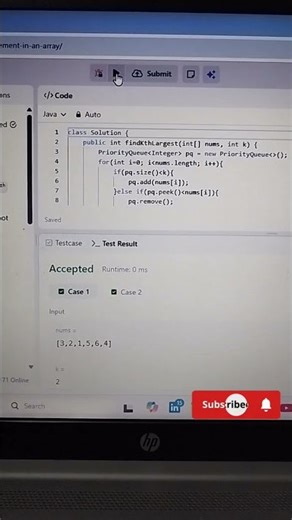 kth Largest Element in an array✨|Leetcode-251📌|Day-21💕| #leetcode #viral #tranding #codingchallenge