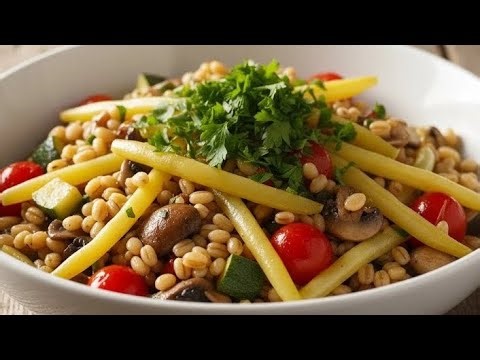 Warm Pearl Barley Salad 🥗🍄🌱 | Healthy Grain Bowl with Veggies