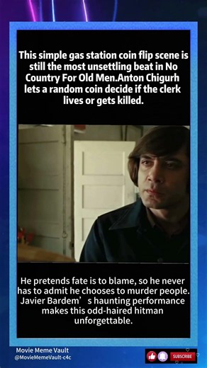 Anton Chigurh’s Coin Toss Scene Still Gives Viewers Chills 20 Years Later#flim #movie
