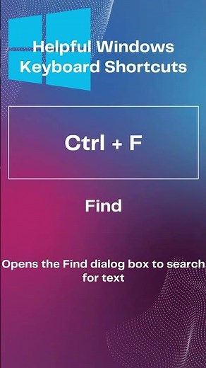 Windows Keyboard Shortcuts Ctrl + F