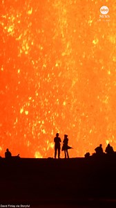 66K views · 1.2K reactions | The surreal sight of volcano watchers silhouetted against the bright orange light of Mount Kilauea’s lava fountain was captured during its most recent eruption. Read more: https://abcnews.visitlink.me/5EOj6n | ABC News | Facebook