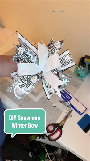 Sometimes you only need 3 ribbons to make a beautiful #bow! Show me a bow you made with only 3 ribbons! #winter #snowman #winterdecor #bowtutorial
