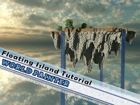 Minecraft, How To Create A Realistic Floating Island: World Painter / Single Player Commands!