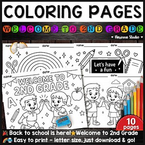 Welcome to 2nd Grade Coloring Sheet | Back to School Activity Pages