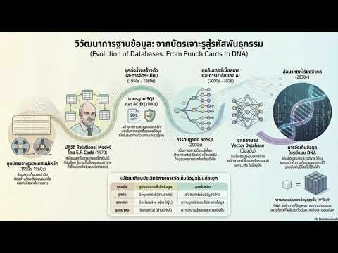 วิวัฒนาการฐานข้อมูล: จากเทปแม่เหล็ก 1950s สู่ Vector DB และพันธุกรรมดิจิทัล (DNA Storage)