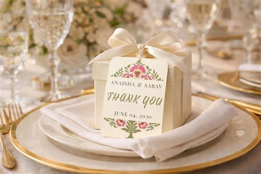 Elegant Wedding Favor Tag Template | Minimalist Thank You (digital Download Canva Editable 6x8cm) - Etsy