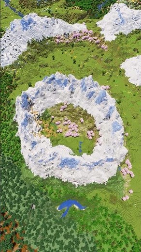 BEAUTIFUL Minecraft Cherry Grove Mountain Circle Seed! (With A Village!)