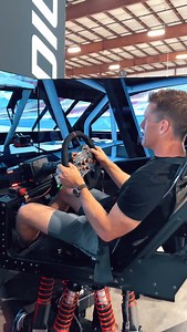 Carl Edwards has had our P1 Racing Simulator for about a year now, but he had to stop by to try out the new P1 DDX Prime and get hyped for @mispeedway next weekend! 🏎️ 💨 | Podium 1 Racing