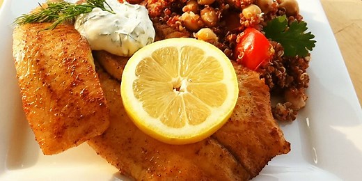 Hudson's Baked Tilapia with Dill Sauce