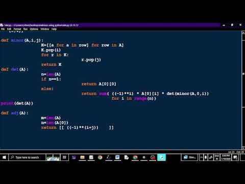 Matrix Inverse using adjoint || Python Program