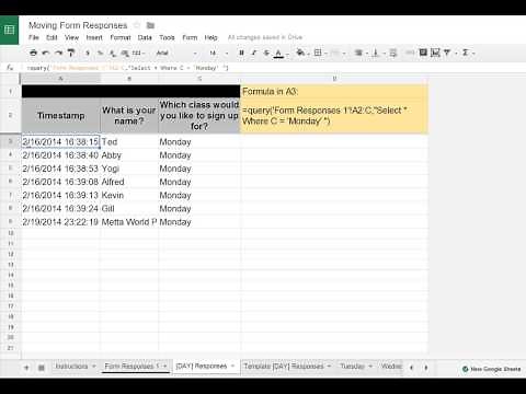 Google Sheets/Forms Tip - Moving Google Forms Data to Separate Tabs