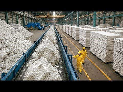 How Drywall Is Made From Gypsum In Massive Factories, The Secret Industry Behind Modern Walls!