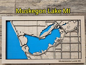 Muskegon Lake LakeMichigan Map SVG Laser-Datei (Digitaler Download) - Etsy.de