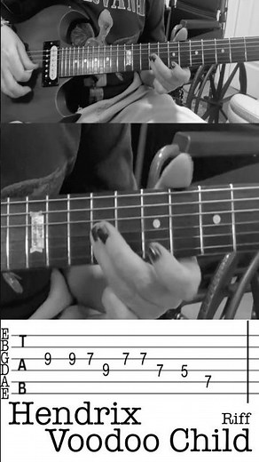 Voodoo child guitar tabs easy Hendrix guitar riff lesson with guitar tab