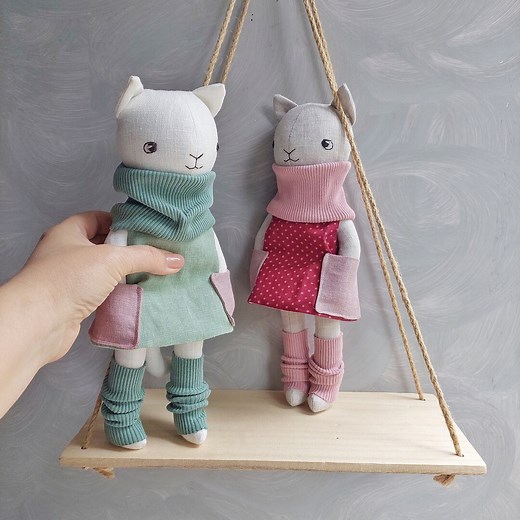Cat Doll Sewing Pattern: 12" Stuffed Kitty With Clothes (PDF Tutorial) - Etsy