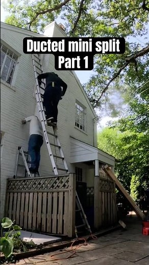 Installing ducted mini split system part 1. #hvac #ductedminisplit #mitsubishi # lineset