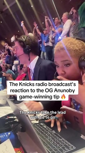 OG Anunoby game-winning tip reaction — Knicks radio broadcast