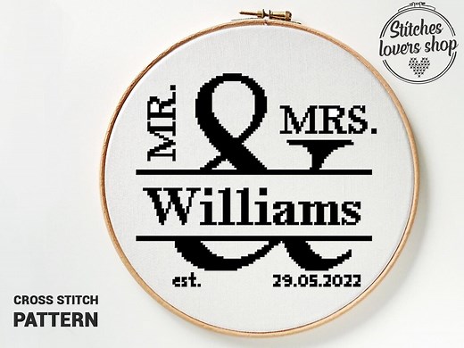Wedding Cross Stitch Pattern: Modern Sampler Embroidery (PDF) - Etsy