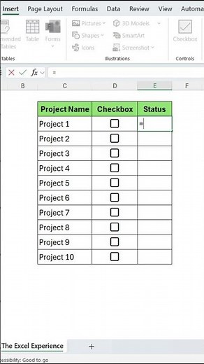 Create Conditional Checkbox in Excel #excelshorts #excelexperience