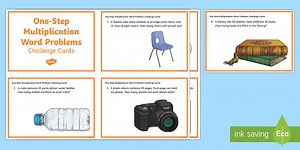 KS2 One-Step Multiplication Word Problems Maths Challenge Cards