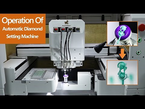 The operation of 3D automatic diamond setting machine stones setting machine for lost wax casting