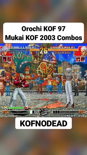 Orochi kof 97 Mukai kof 2003 combos #kofnodead #kof #kof97 #kof2003 #bosskof #kofcombos #comboskof #retrogaming #arcade #game #orochi #mukai #orochikof #orochicombos | KOFNODEAD