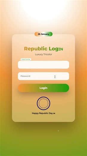 Animated Republic Day Special Login Form Using HTML CSS |#coding #shorts #republicday#frontendcourse