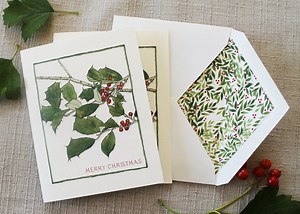 Holly Christmas Cards Set Blank Folded Holiday Cards Set of 10 - Etsy
