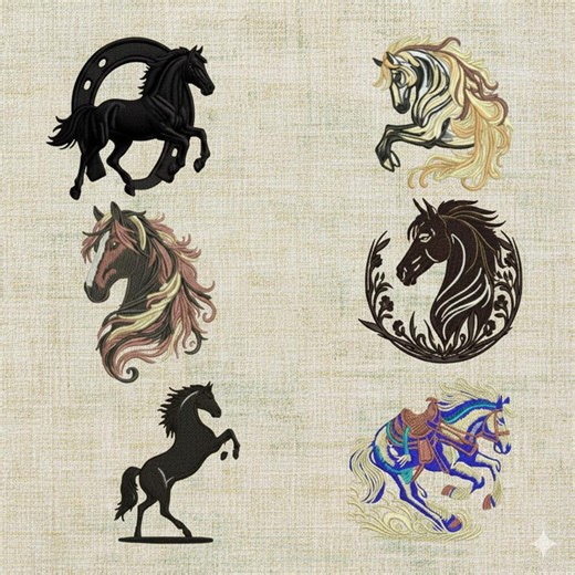 Horse Embroidery Design: Detailed Mane, Machine Embroidery Files, Designs Bundle (instant Download) - Etsy