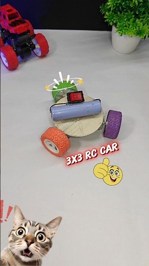 #how to make 3x3 rc car || with dc motor #rccar #experiment
