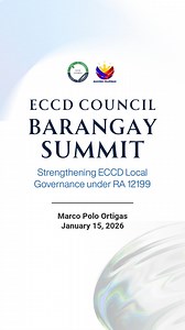 Catch the highlights of the ECCD Council's Barangay Summit held last January 15, 2026. Discussions include strengthening the Local Government Units' implementation of ECCD programs and services under Republic Act No. 12199. #ECCDC #highlights #barangaysummit2026 | Early Childhood Care and Development (ECCD) Council